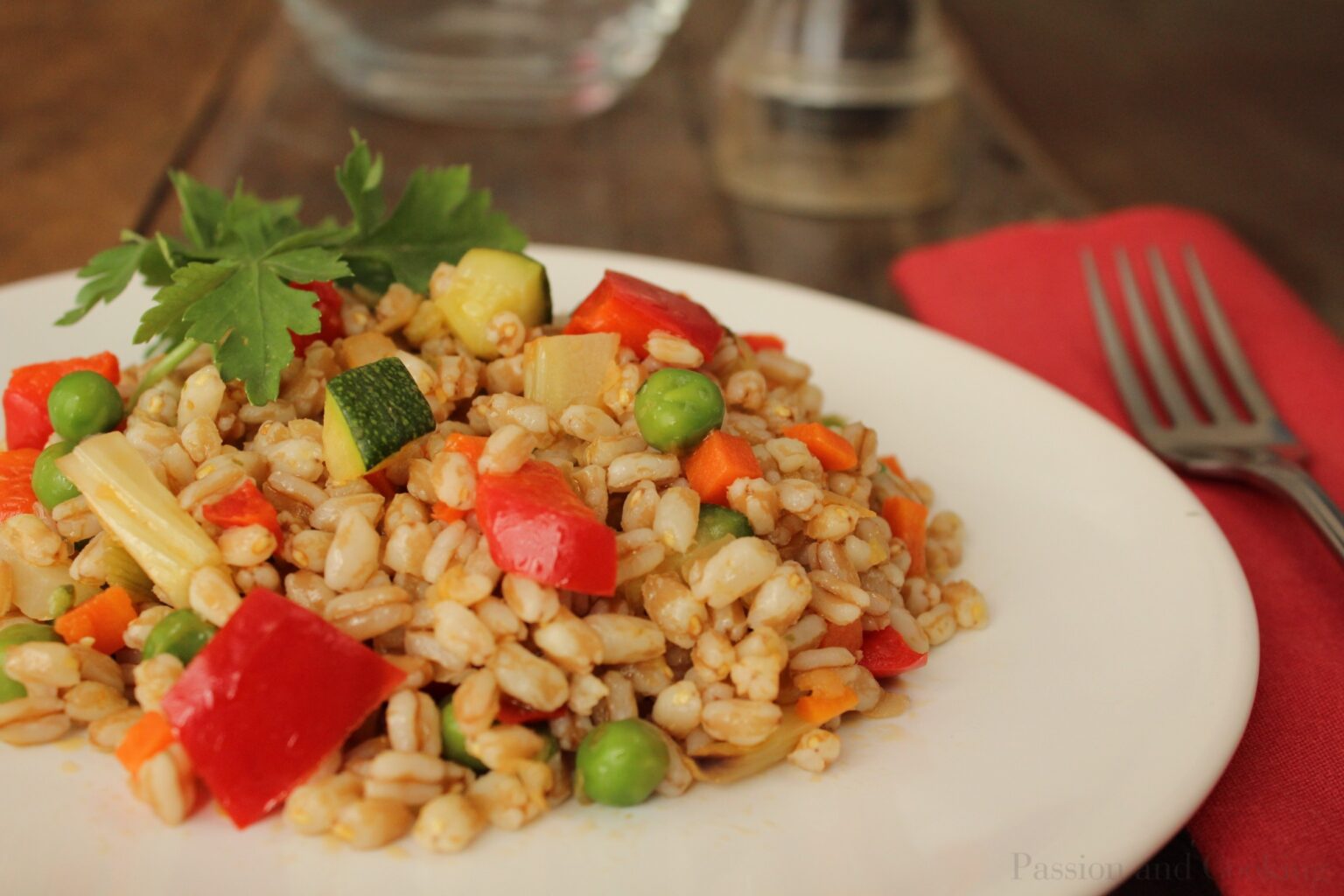 Farro and vegetable salad