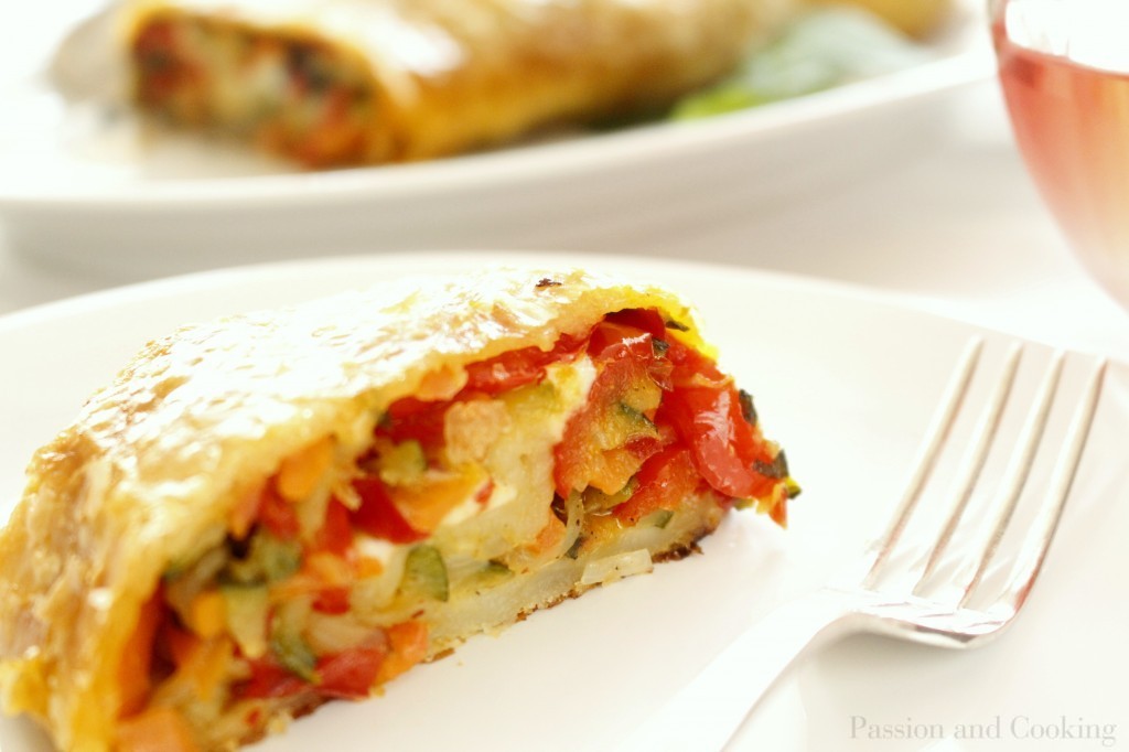 strudel di verdure fetta