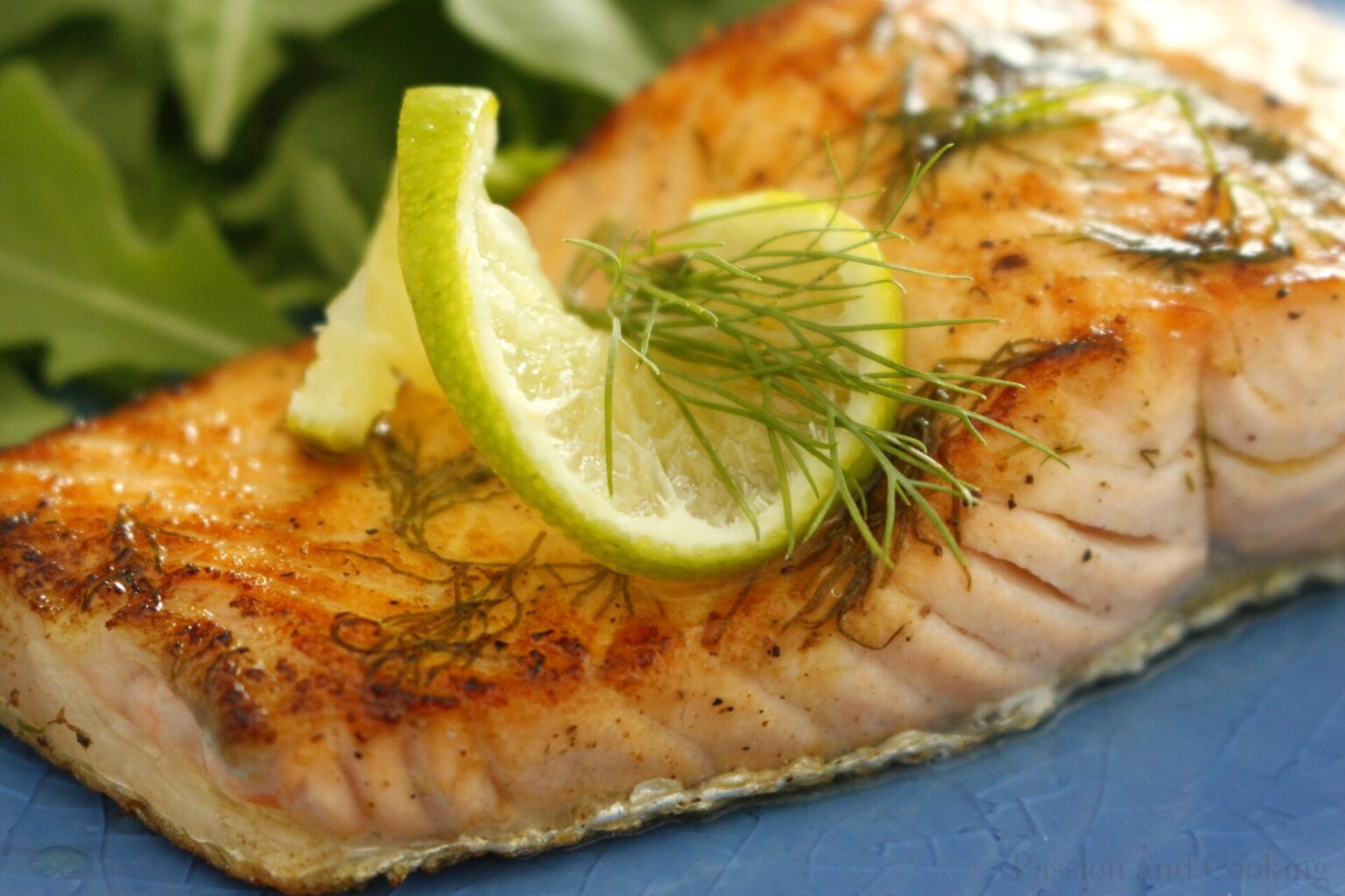 Marinated grilled salmon