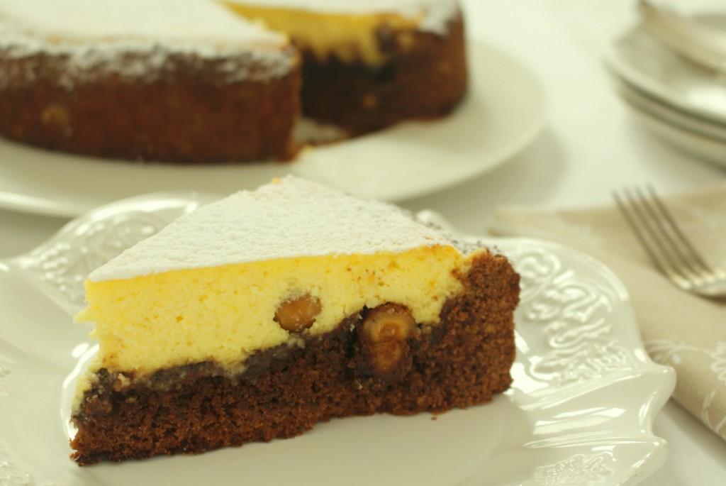 Torta di ricotta e nocciole fetta