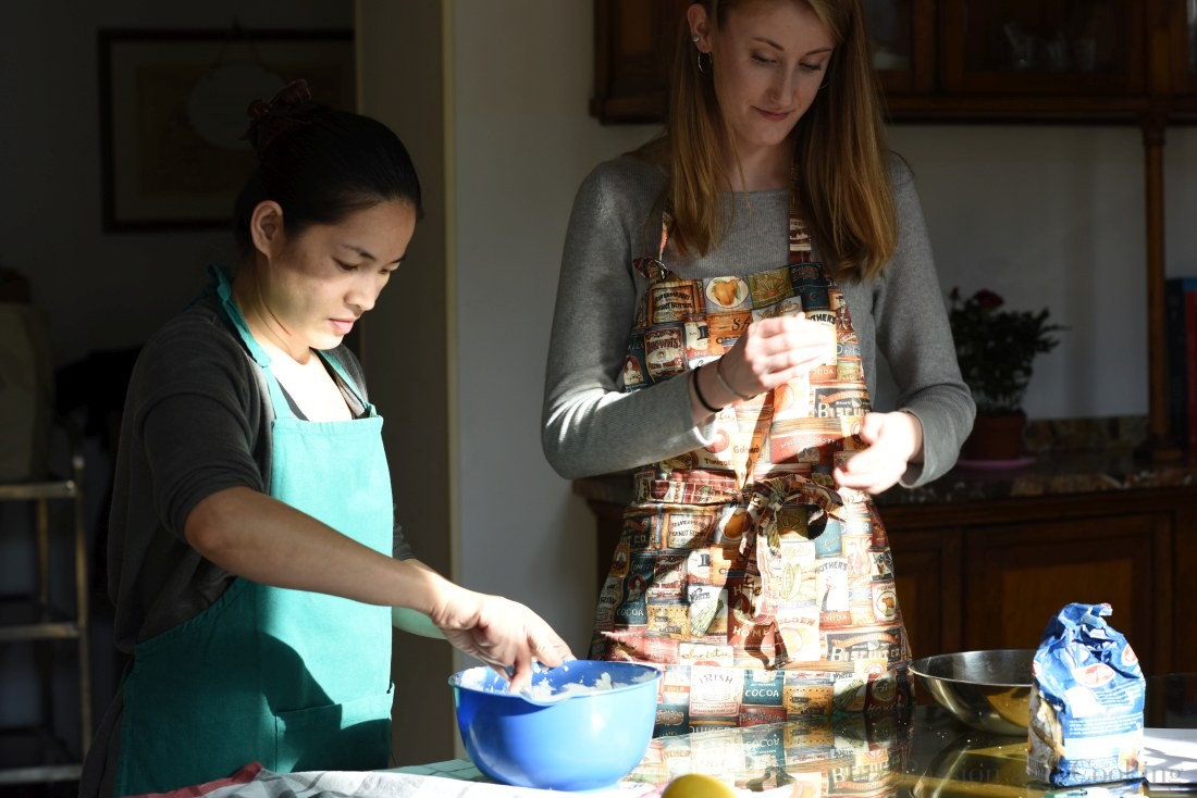 Paola during her cooking class on Como Lake.