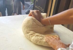 Pici dough kneading