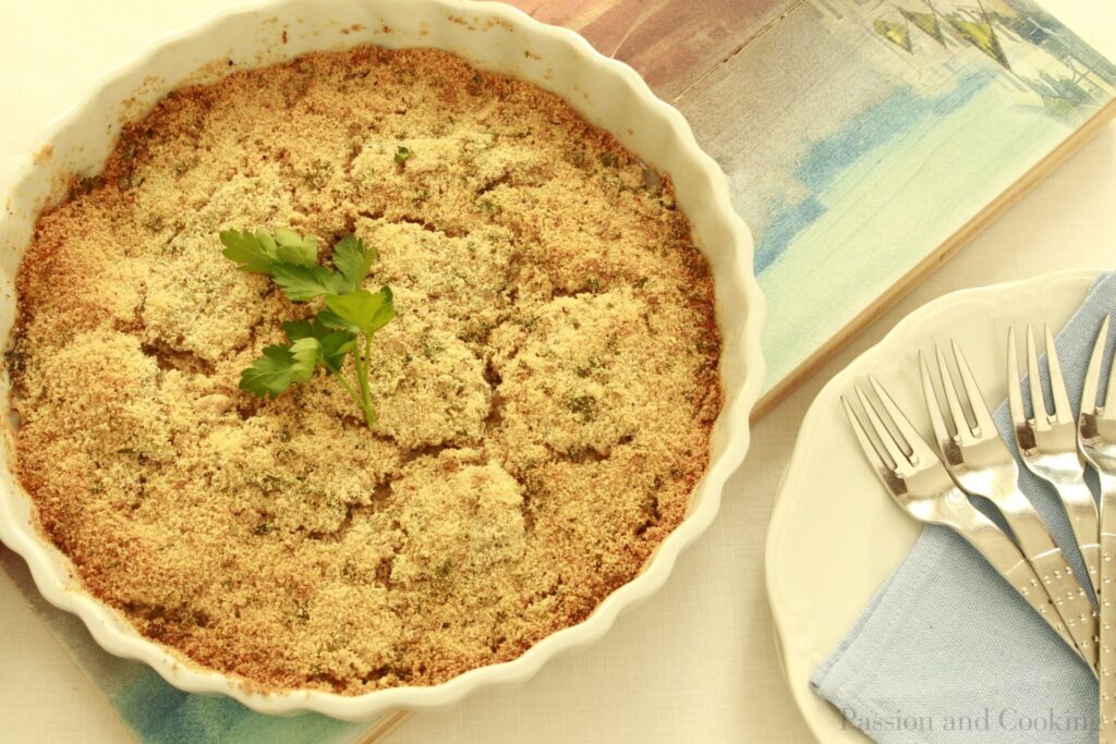 Anchovies au gratin, a tasty main course