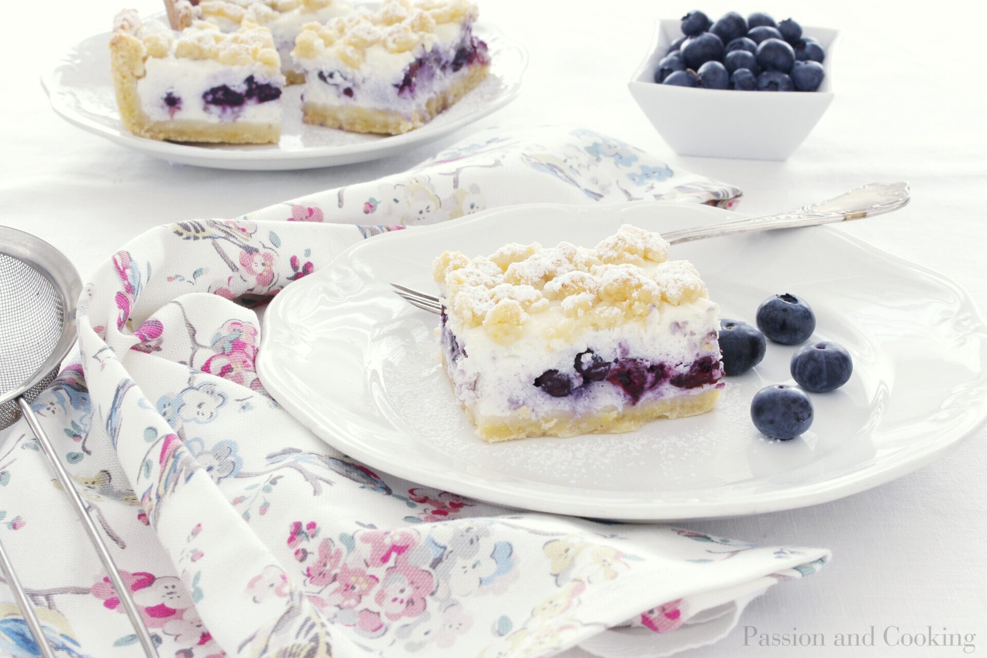 Blueberry and ricotta pie