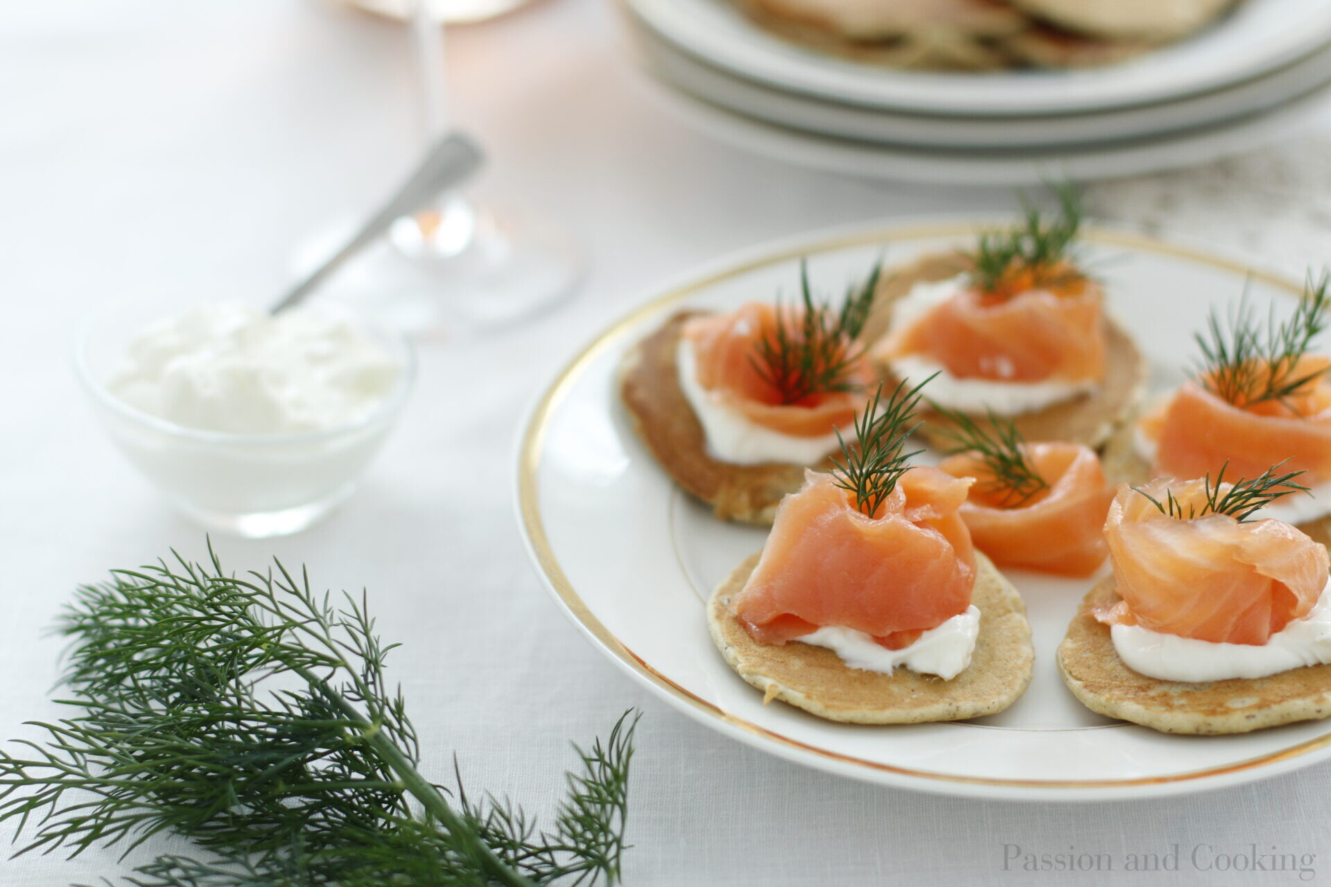 Blini with smoked salmon